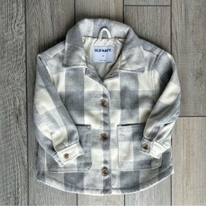 Old Navy Neutral Plaid Coat